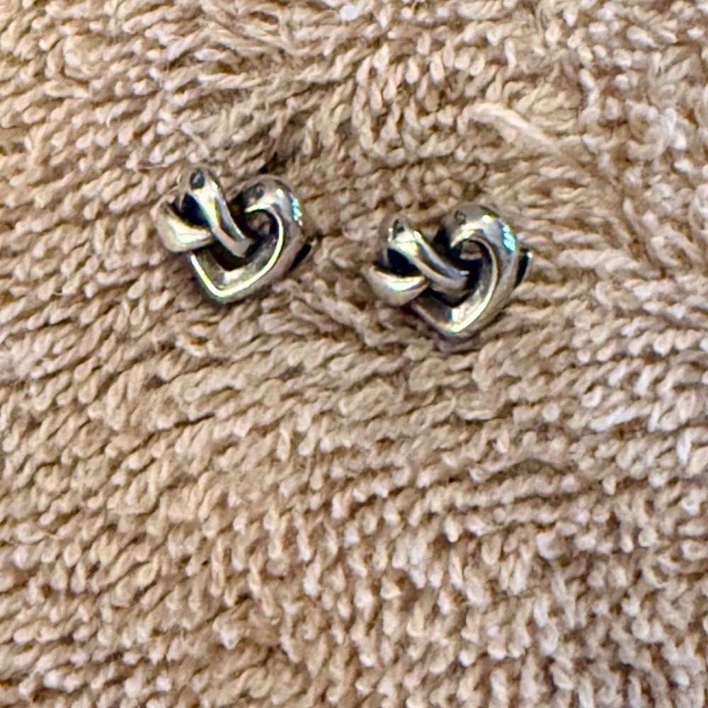 Retired  James Avery heart knot stud earrings